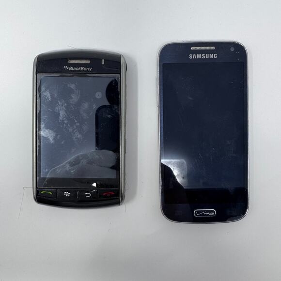 Lot of 2 Blackberry Storm 9530 and Samsung Galaxy S4 Mini Bundle Untested READ - Picture 1 of 7
